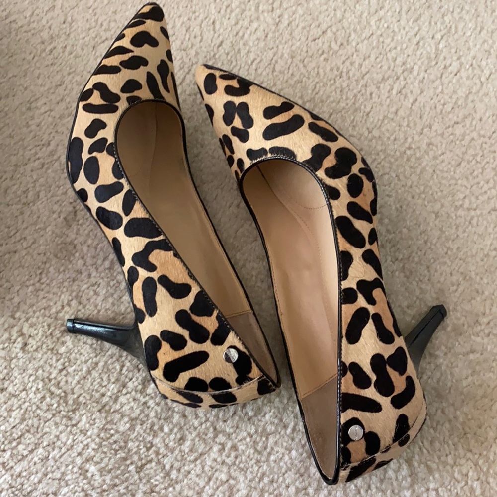 Cheetah print high heel shoes